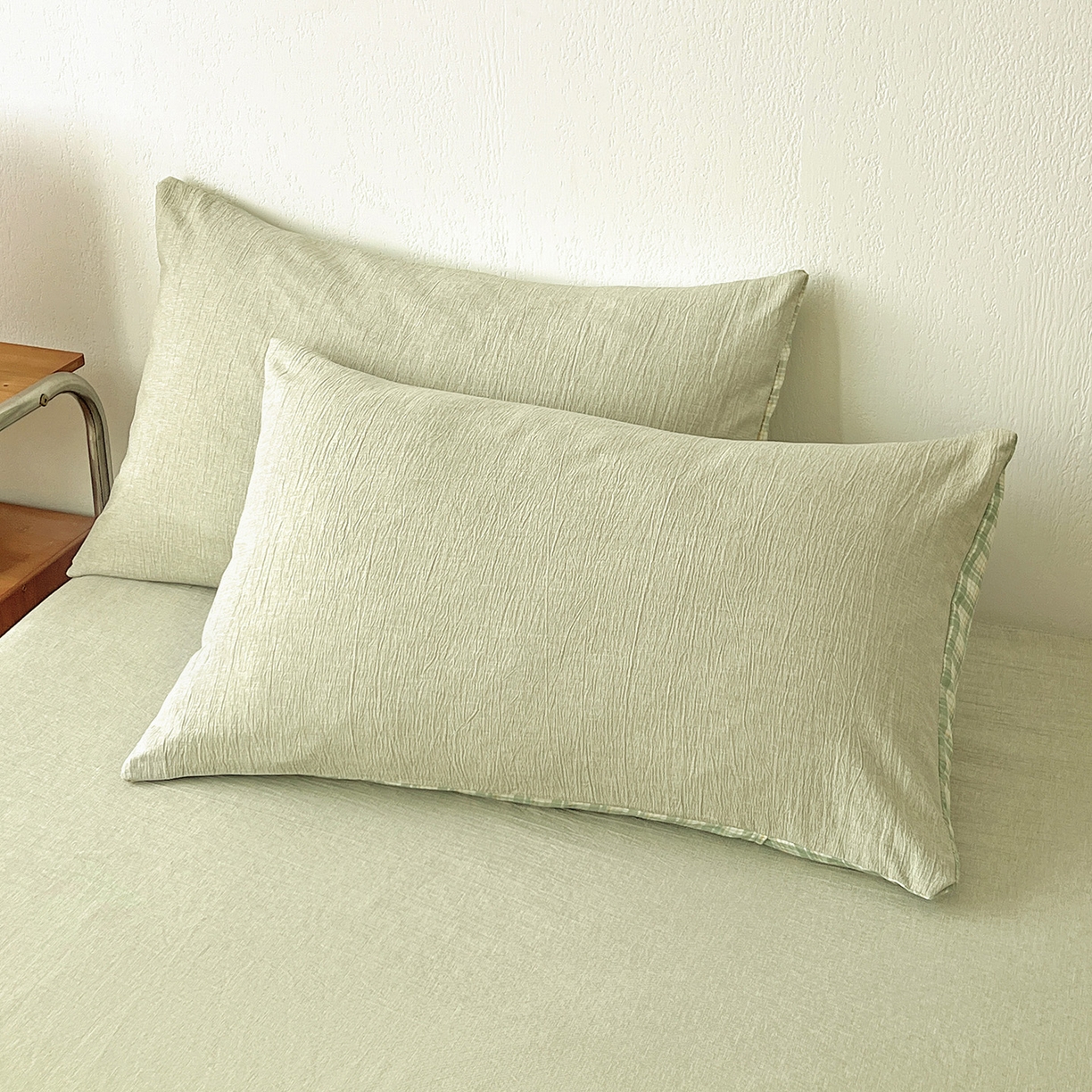 91家纺网 家纺一手货源 找家纺 鹿辉家居（原吉欧力） 2026新款100%新疆棉花水洗色织夏被四件套 橄榄绿