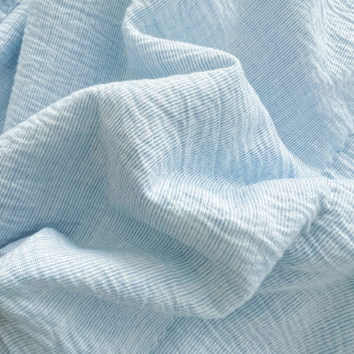 91家纺网 家纺一手货源 找家纺 鹿辉家居（原吉欧力） 2026新款100%新疆棉花水洗色织夏被四件套 浅蓝