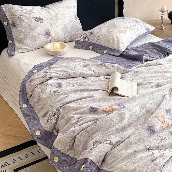 91家纺网 家纺一手货源 找家纺 （总）圣比熊 2026新款A类夏天原麻纽扣加厚夏被宿舍双人床仿亚麻被子被芯