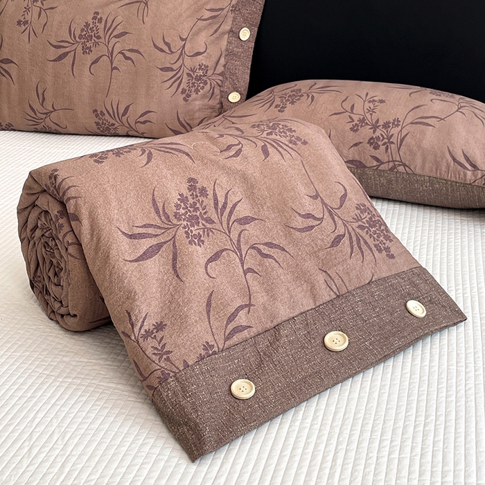 91家纺网 家纺一手货源 找家纺 （总）圣比熊 2026新款A类夏天原麻纽扣加厚夏被宿舍双人床仿亚麻被子被芯