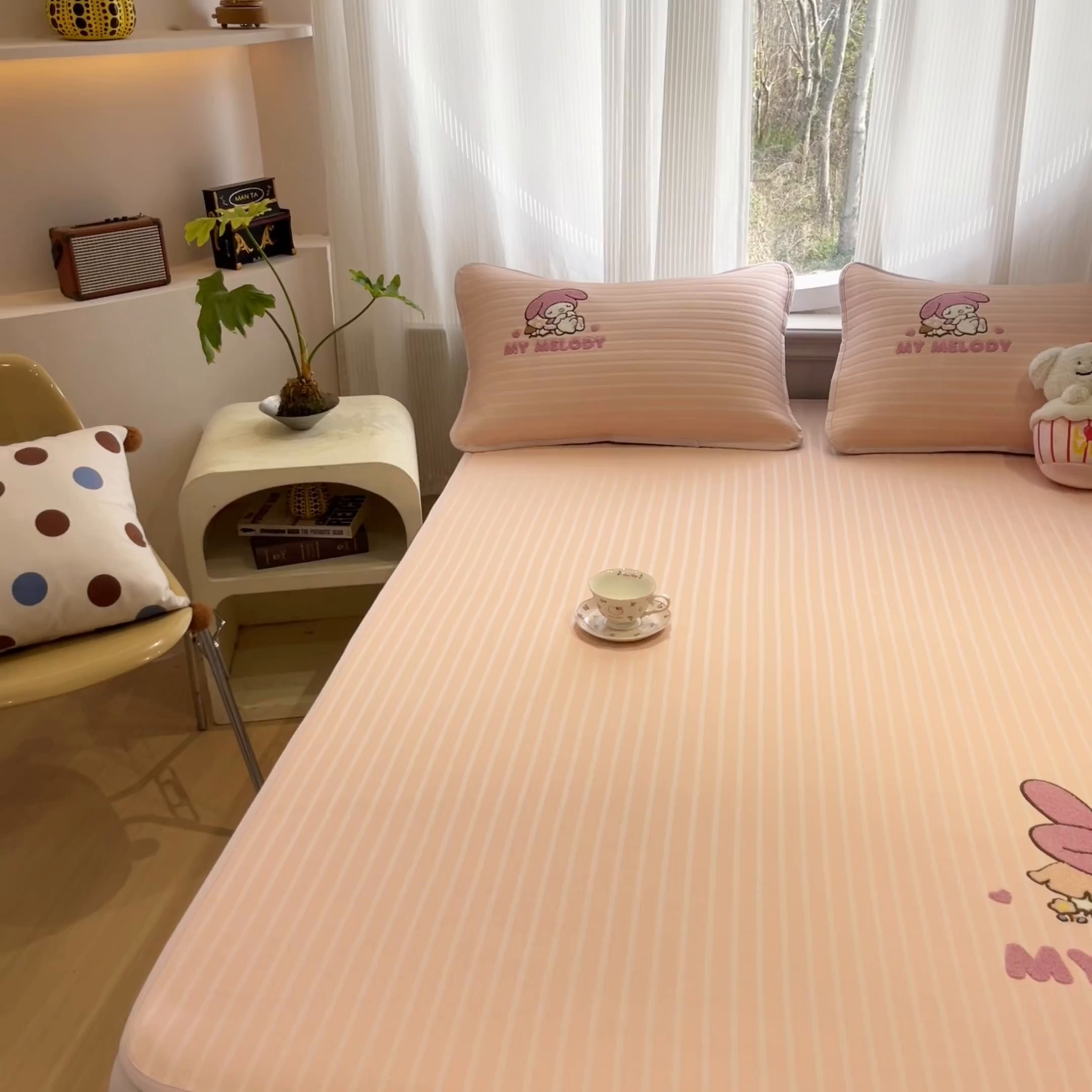 91家纺网 家纺一手货源 找家纺 （总）蓝邻家纺 2026新款PE提花三丽鸥毛巾绣凉席床笠