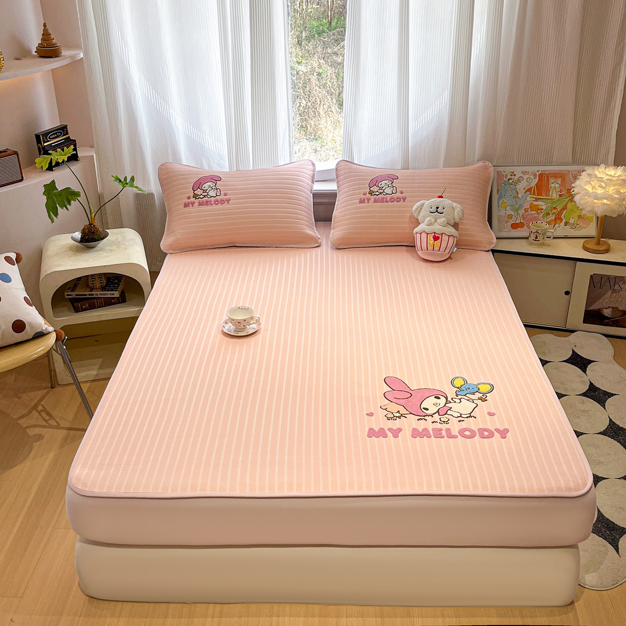 91家纺网 家纺一手货源 找家纺 （总）蓝邻家纺 2026新款PE提花三丽鸥毛巾绣凉席床笠