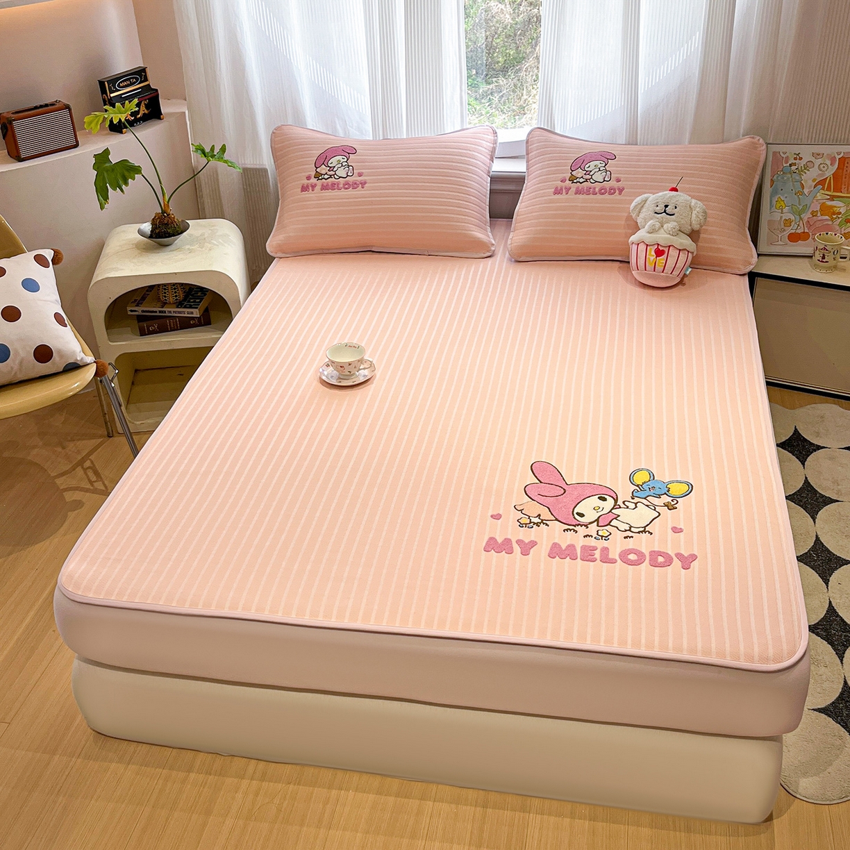 91家纺网 家纺一手货源 找家纺 （总）蓝邻家纺 2026新款PE提花三丽鸥毛巾绣凉席床笠