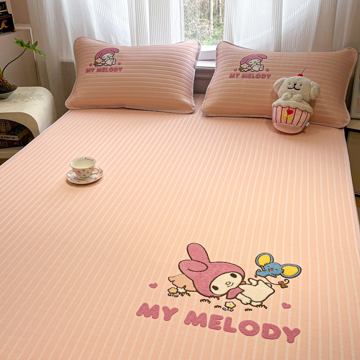 91家纺网 家纺一手货源 找家纺 （总）蓝邻家纺 2026新款PE提花三丽鸥毛巾绣凉席床笠