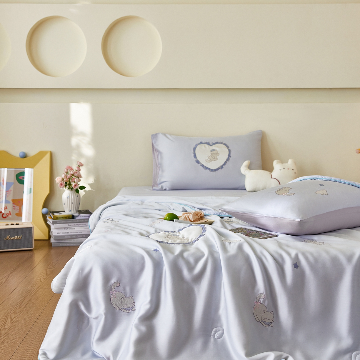 风向标家纺 2026新款50天丝大豆棉夏被-萌宠甜夏系列 甜梦心愿