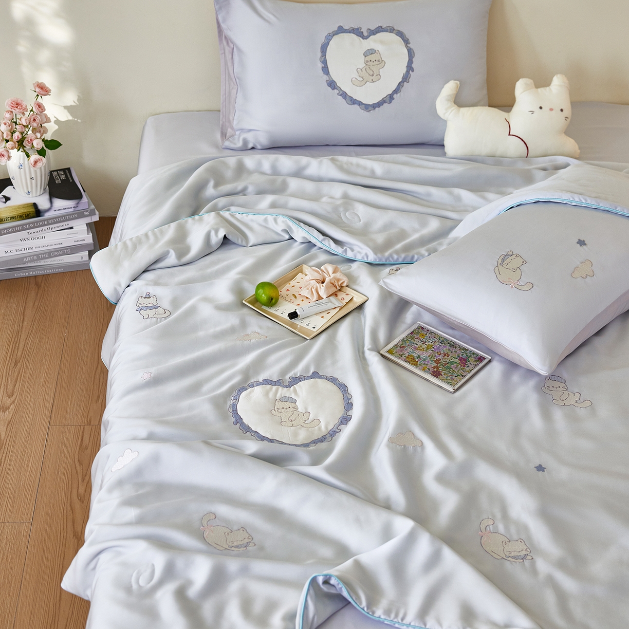 91家纺网 家纺一手货源 找家纺 风向标家纺 2026新款50天丝大豆棉夏被-萌宠甜夏系列 甜梦心愿