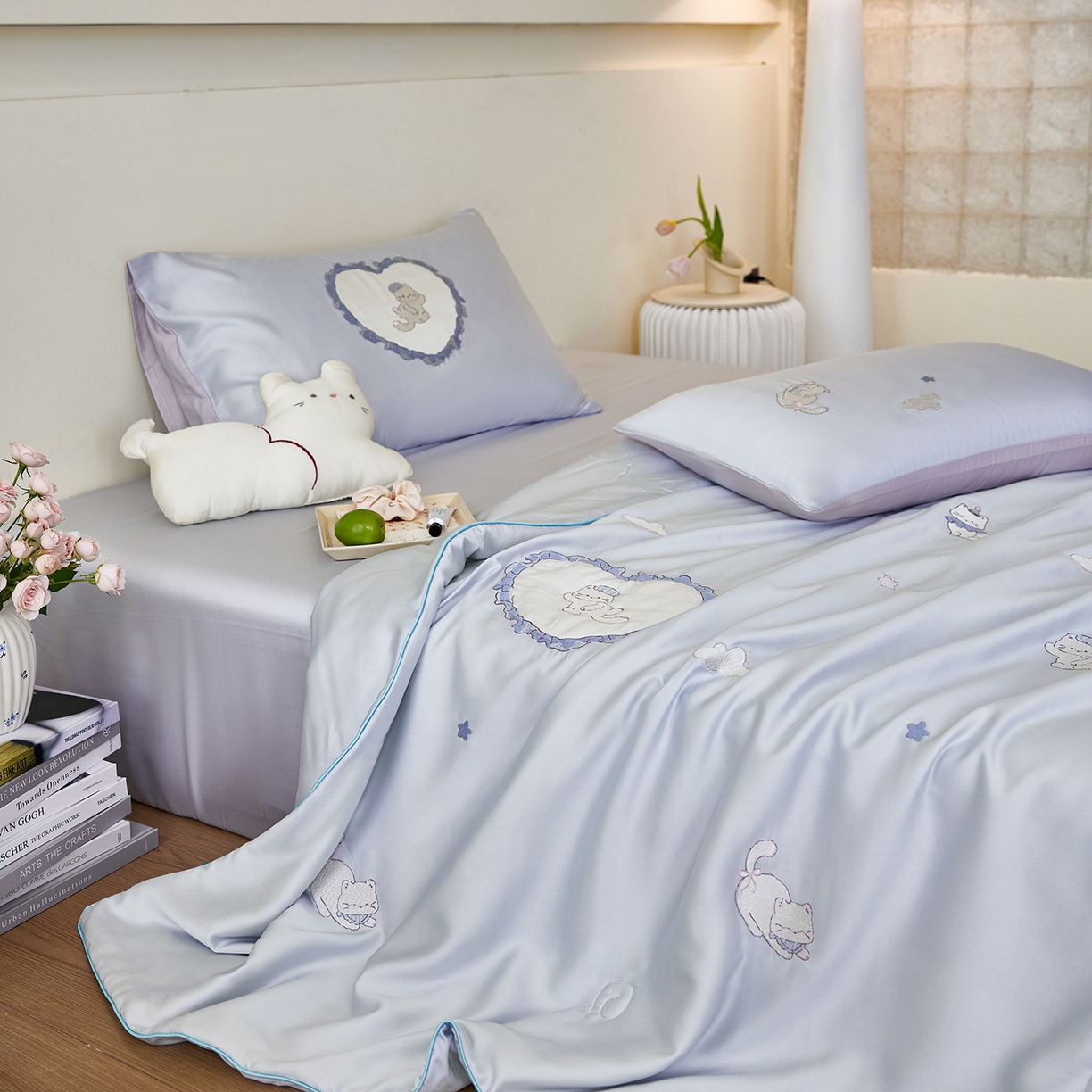 91家纺网 家纺一手货源 找家纺 风向标家纺 2026新款50天丝大豆棉夏被-萌宠甜夏系列 甜梦心愿