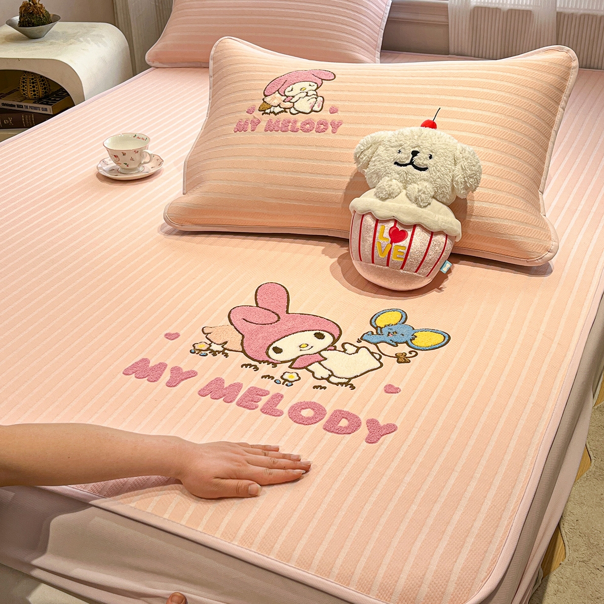 91家纺网 家纺一手货源 找家纺 （总）蓝邻家纺 2026新款PE提花三丽鸥毛巾绣凉席床笠