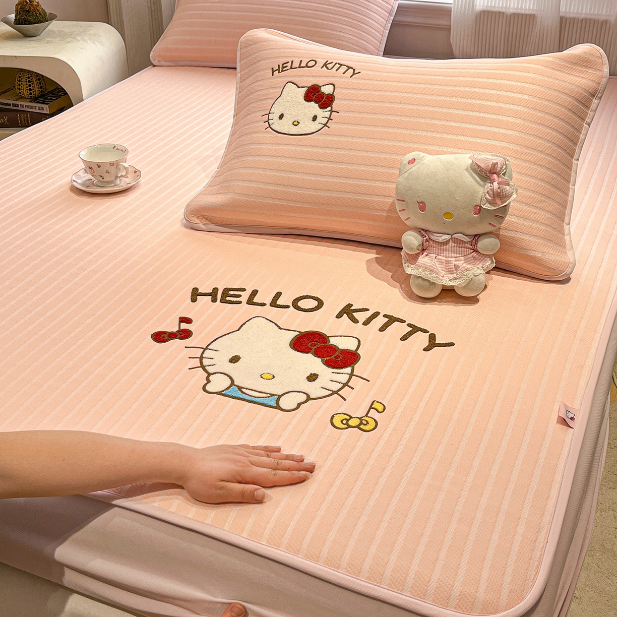 91家纺网 家纺一手货源 找家纺 （总）蓝邻家纺 2026新款PE提花三丽鸥毛巾绣凉席床笠