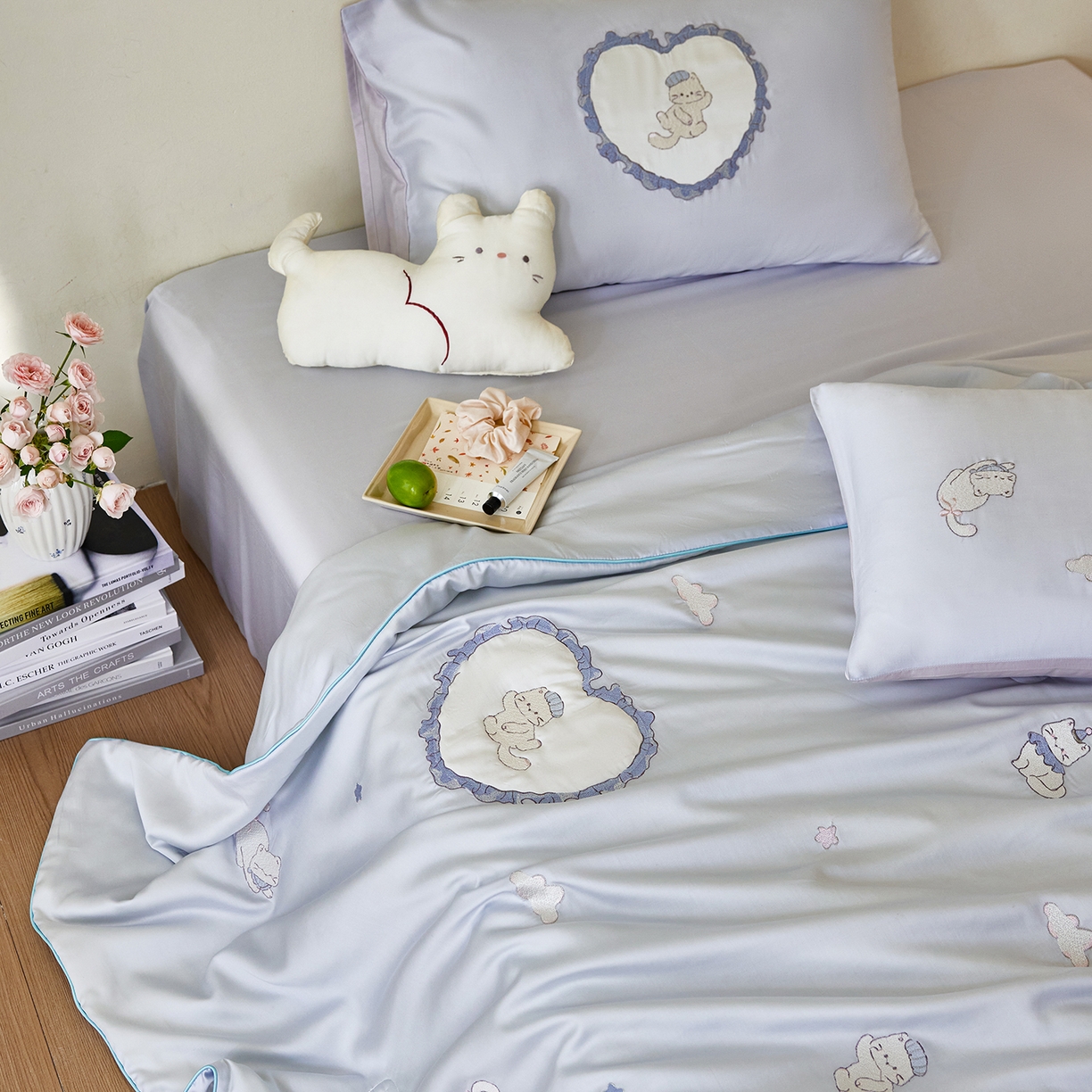 91家纺网 家纺一手货源 找家纺 风向标家纺 2026新款50天丝大豆棉夏被-萌宠甜夏系列 甜梦心愿