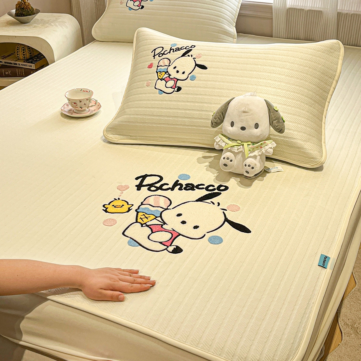 91家纺网 家纺一手货源 找家纺 （总）蓝邻家纺 2026新款PE提花三丽鸥毛巾绣凉席床笠