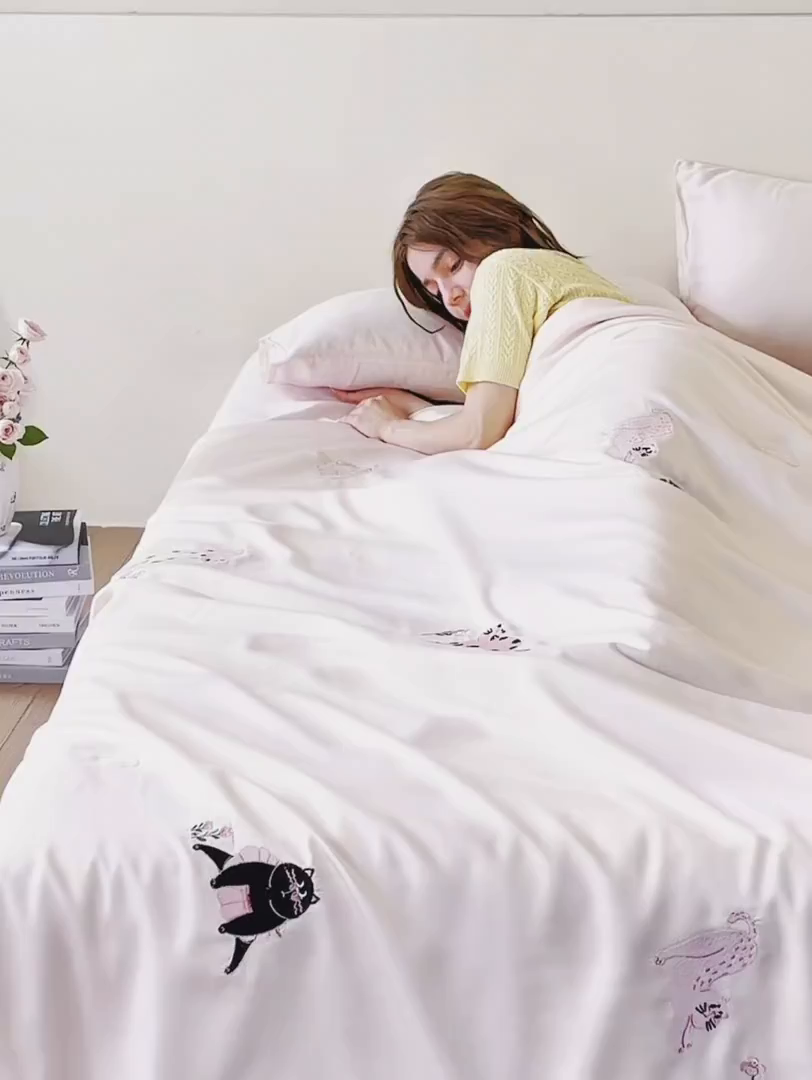 91家纺网 家纺一手货源 找家纺 （总）风向标家纺 2026新款50天丝大豆棉夏被-萌宠甜夏系列