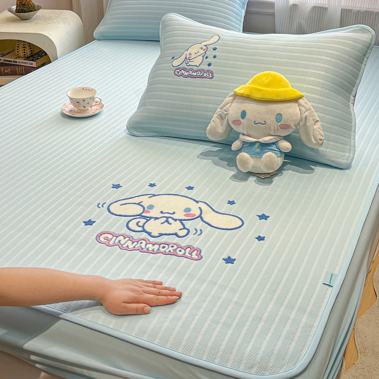 91家纺网 家纺一手货源 找家纺 （总）蓝邻家纺 2026新款PE提花三丽鸥毛巾绣凉席床笠