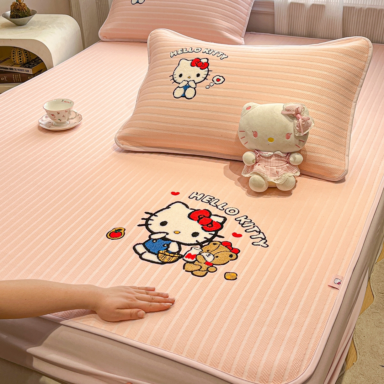 91家纺网 家纺一手货源 找家纺 （总）蓝邻家纺 2026新款PE提花三丽鸥毛巾绣凉席床笠