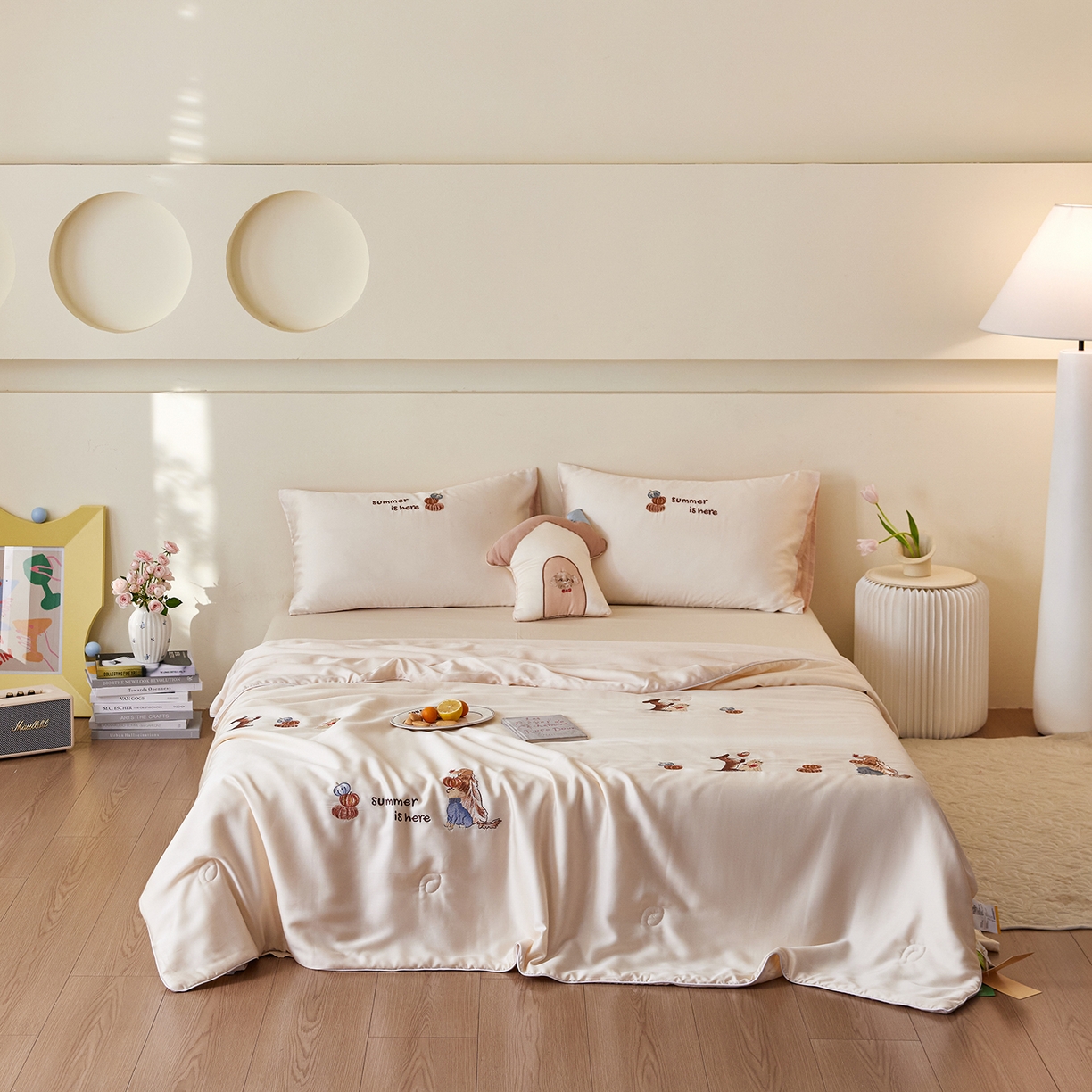 91家纺网 家纺一手货源 找家纺 风向标家纺 2026新款50天丝大豆棉夏被-萌宠甜夏系列 南瓜小狗