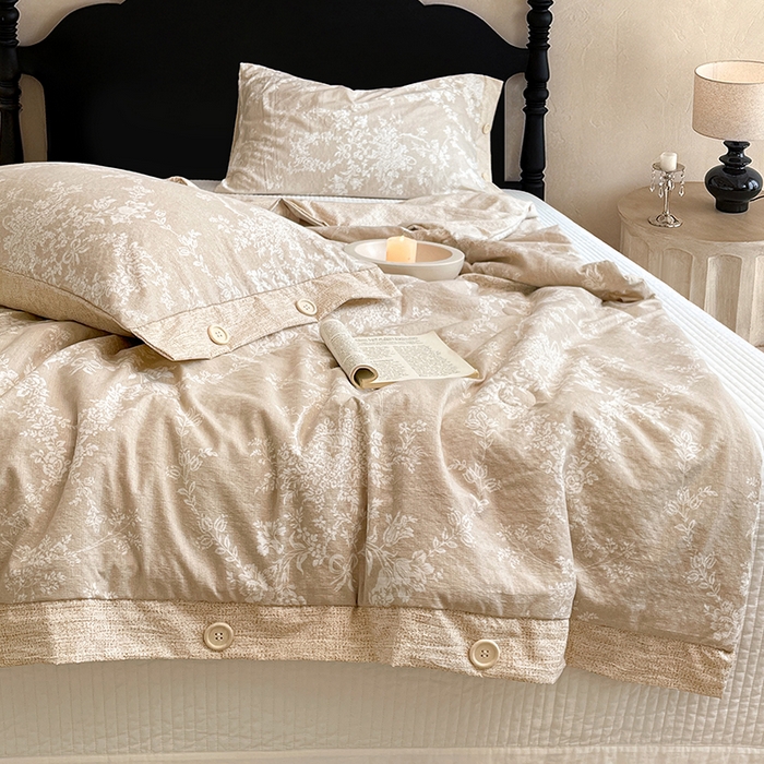 91家纺网 家纺一手货源 找家纺 圣比熊 2026新款A类夏天原麻纽扣加厚夏被宿舍双人床仿亚麻被子被芯 梵希