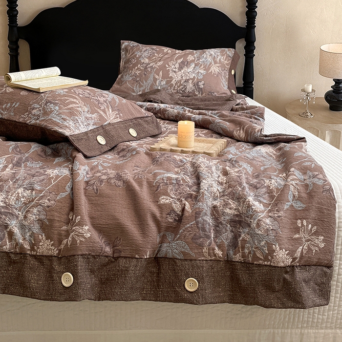 91家纺网 家纺一手货源 找家纺 圣比熊 2026新款A类夏天原麻纽扣加厚夏被宿舍双人床仿亚麻被子被芯 金枝玉叶