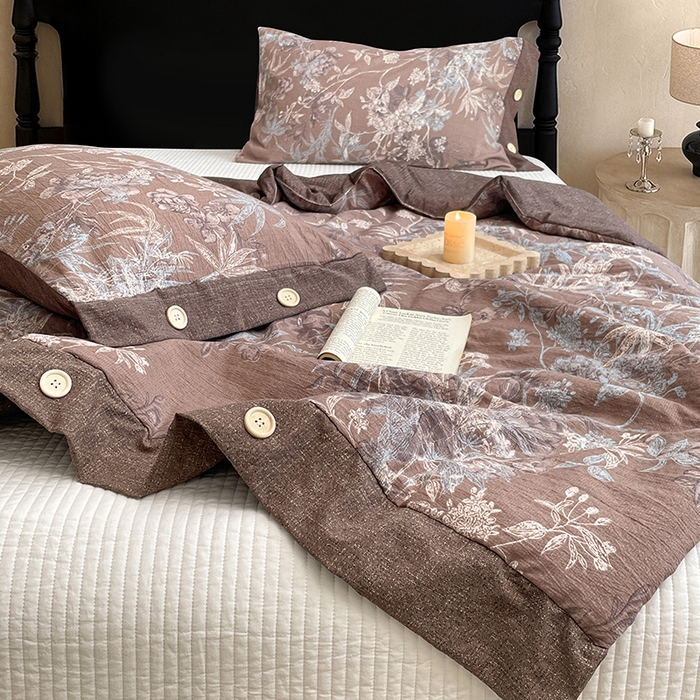 91家纺网 家纺一手货源 找家纺 圣比熊 2026新款A类夏天原麻纽扣加厚夏被宿舍双人床仿亚麻被子被芯 金枝玉叶