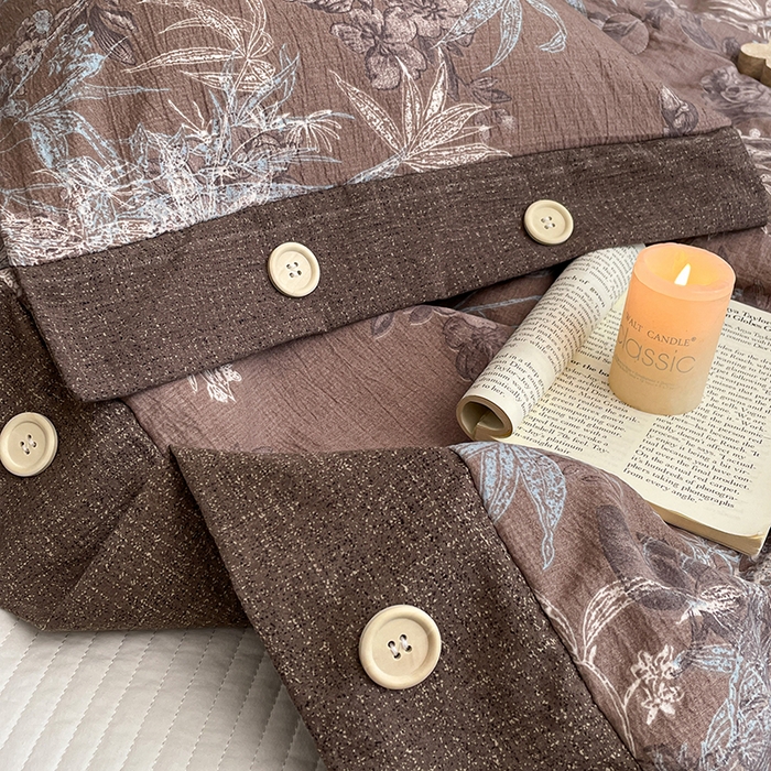 91家纺网 家纺一手货源 找家纺 圣比熊 2026新款A类夏天原麻纽扣加厚夏被宿舍双人床仿亚麻被子被芯 金枝玉叶