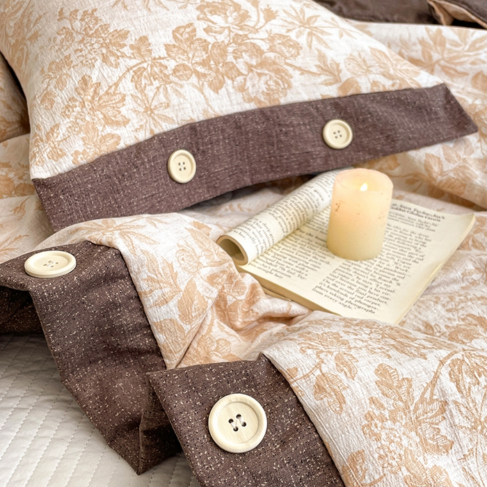 91家纺网 家纺一手货源 找家纺 圣比熊 2026新款A类夏天原麻纽扣加厚夏被宿舍双人床仿亚麻被子被芯 忆秋风