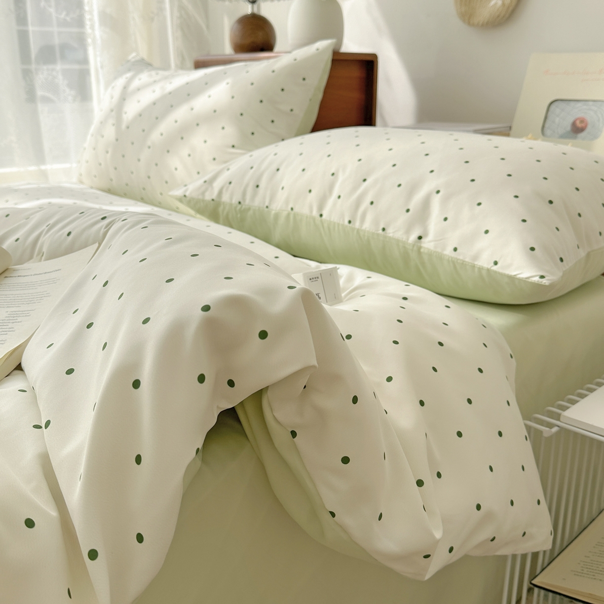 91家纺网 家纺一手货源 找家纺 （总）老K (原美阁） 2026新款小清新冰丝四件套简约款水洗真丝四件套学生宿舍三件套