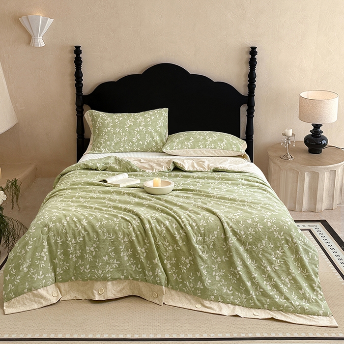 91家纺网 家纺一手货源 找家纺 （总）梦舒羽 2026新款A类夏天原麻纽扣加厚夏被宿舍双人床仿亚麻被子被芯