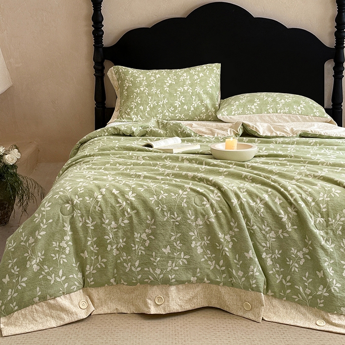 91家纺网 家纺一手货源 找家纺 （总）梦舒羽 2026新款A类夏天原麻纽扣加厚夏被宿舍双人床仿亚麻被子被芯