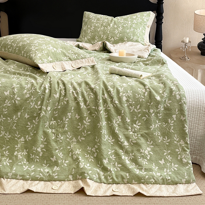 91家纺网 家纺一手货源 找家纺 （总）梦舒羽 2026新款A类夏天原麻纽扣加厚夏被宿舍双人床仿亚麻被子被芯