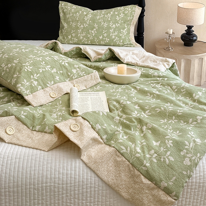 91家纺网 家纺一手货源 找家纺 梦舒羽 2026新款A类夏天原麻纽扣加厚夏被宿舍双人床仿亚麻被子被芯 淮水竹亭