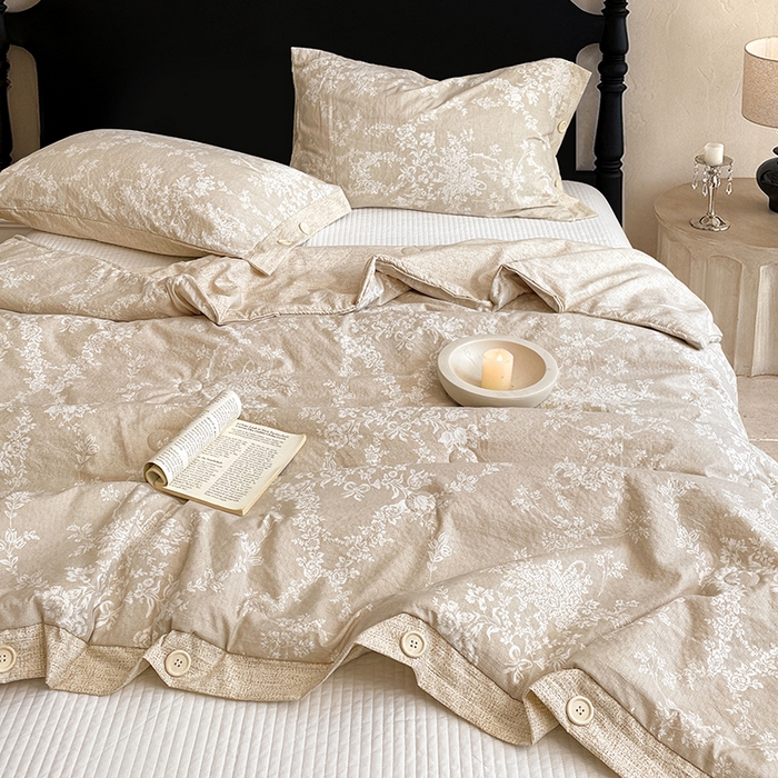 91家纺网 家纺一手货源 找家纺 梦舒羽 2026新款A类夏天原麻纽扣加厚夏被宿舍双人床仿亚麻被子被芯 梵希