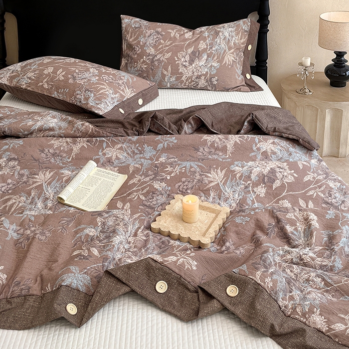 91家纺网 家纺一手货源 找家纺 梦舒羽 2026新款A类夏天原麻纽扣加厚夏被宿舍双人床仿亚麻被子被芯 金枝玉叶