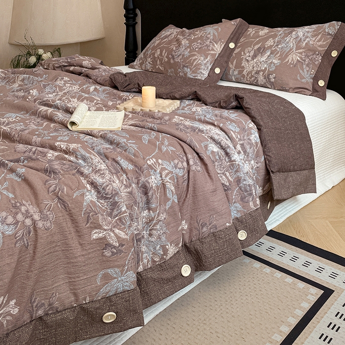 91家纺网 家纺一手货源 找家纺 梦舒羽 2026新款A类夏天原麻纽扣加厚夏被宿舍双人床仿亚麻被子被芯 金枝玉叶