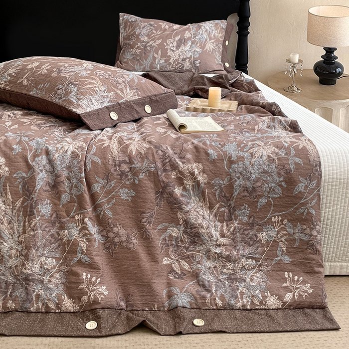 91家纺网 家纺一手货源 找家纺 梦舒羽 2026新款A类夏天原麻纽扣加厚夏被宿舍双人床仿亚麻被子被芯 金枝玉叶