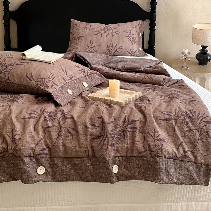 91家纺网 家纺一手货源 找家纺 梦舒羽 2026新款A类夏天原麻纽扣加厚夏被宿舍双人床仿亚麻被子被芯 素锦