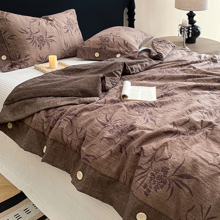 91家纺网 家纺一手货源 找家纺 梦舒羽 2026新款A类夏天原麻纽扣加厚夏被宿舍双人床仿亚麻被子被芯 素锦