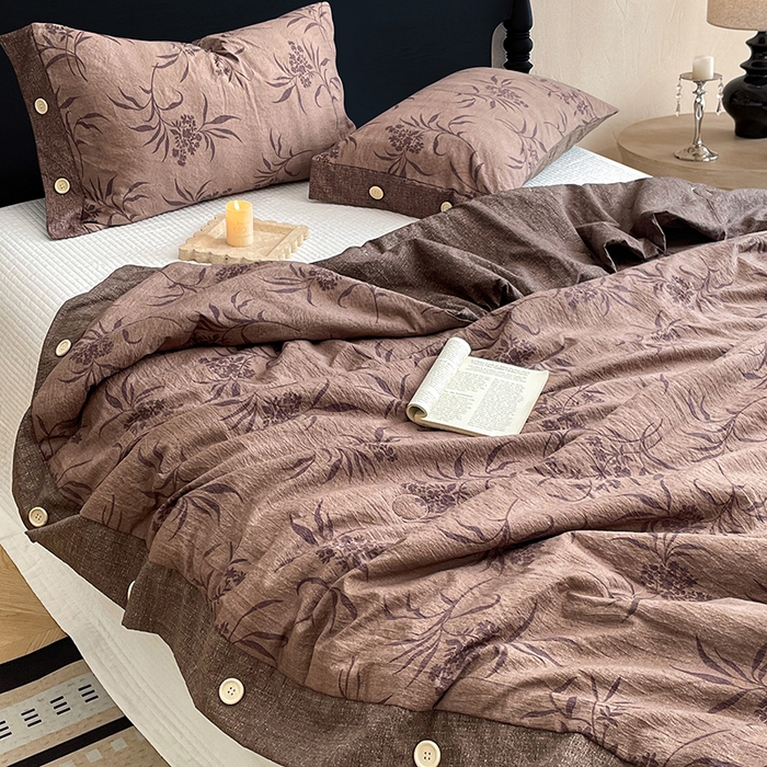 91家纺网 家纺一手货源 找家纺 梦舒羽 2026新款A类夏天原麻纽扣加厚夏被宿舍双人床仿亚麻被子被芯 素锦