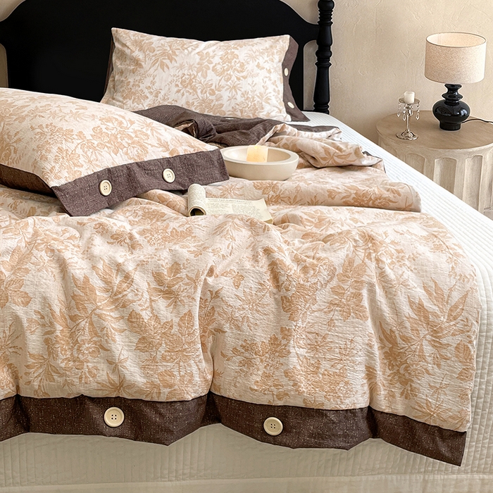 91家纺网 家纺一手货源 找家纺 梦舒羽 2026新款A类夏天原麻纽扣加厚夏被宿舍双人床仿亚麻被子被芯 忆秋风