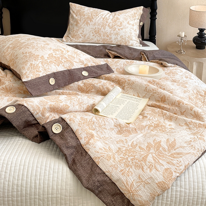 91家纺网 家纺一手货源 找家纺 梦舒羽 2026新款A类夏天原麻纽扣加厚夏被宿舍双人床仿亚麻被子被芯 忆秋风