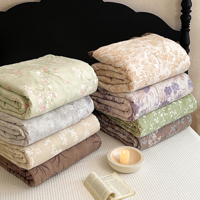 91家纺网 家纺一手货源 找家纺 梦舒羽 2026新款A类夏天原麻纽扣加厚夏被宿舍双人床仿亚麻被子被芯 组合