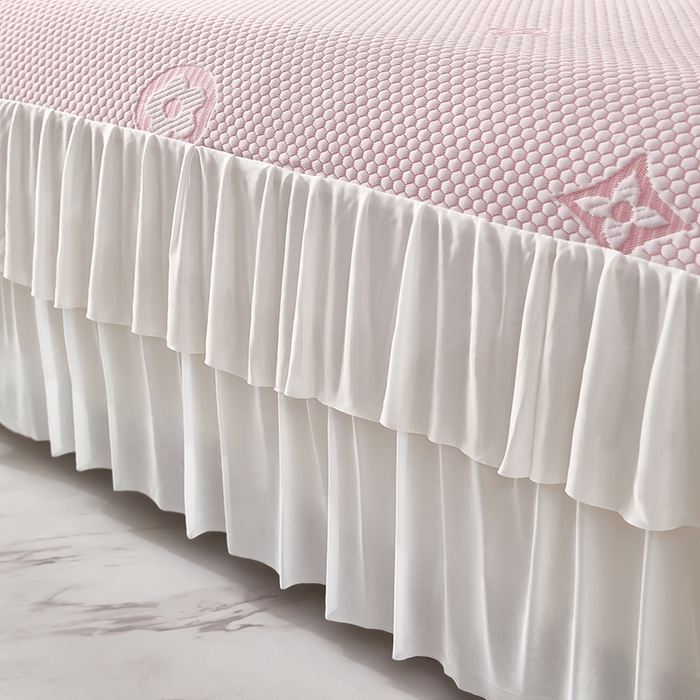 91家纺网 家纺一手货源 找家纺 （总）栩裕纺织 2026新款冰豆豆凉席床裙款