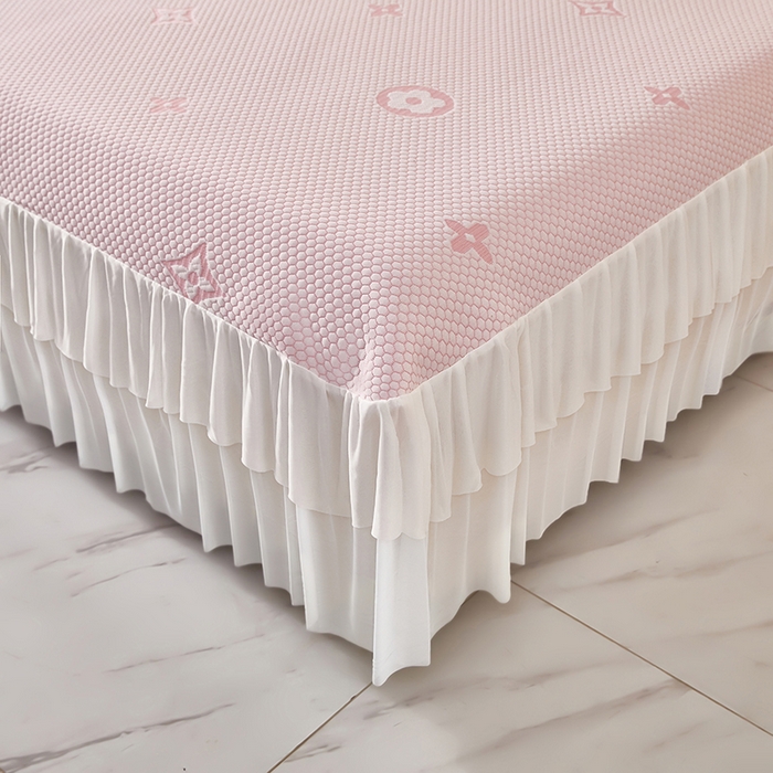 91家纺网 家纺一手货源 找家纺 （总）栩裕纺织 2026新款冰豆豆凉席床裙款