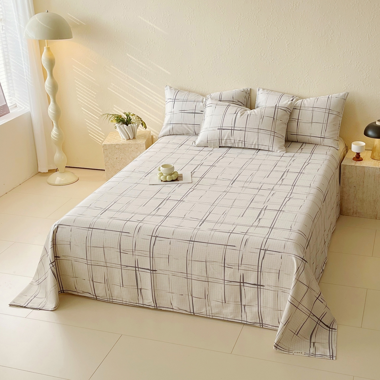 91家纺网 家纺一手货源 找家纺 春皖家纺 2026新款全棉老粗布席子凉席普通款单床单床单单件 素简