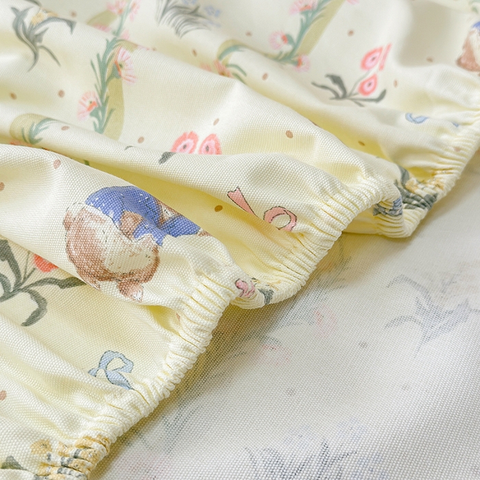 91家纺网 家纺一手货源 找家纺 缦彩 2026新款A类全棉老粗布床笠单件加厚床罩三件套 彼得花镜