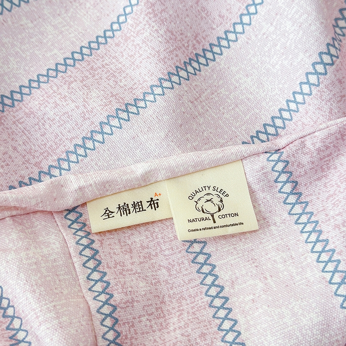 91家纺网 家纺一手货源 找家纺 缦彩 2026新款A类全棉老粗布床笠单件加厚床罩三件套 浅草花信