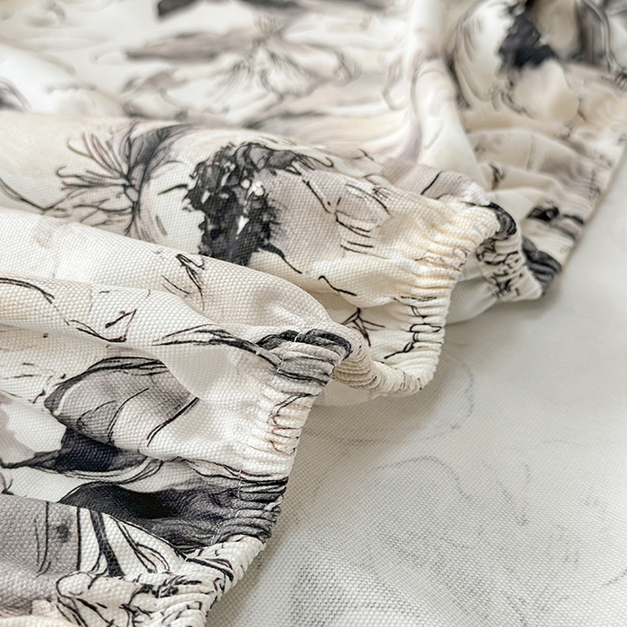 91家纺网 家纺一手货源 找家纺 缦彩 2026新款A类全棉老粗布床笠单件加厚床罩三件套 素墨芳华