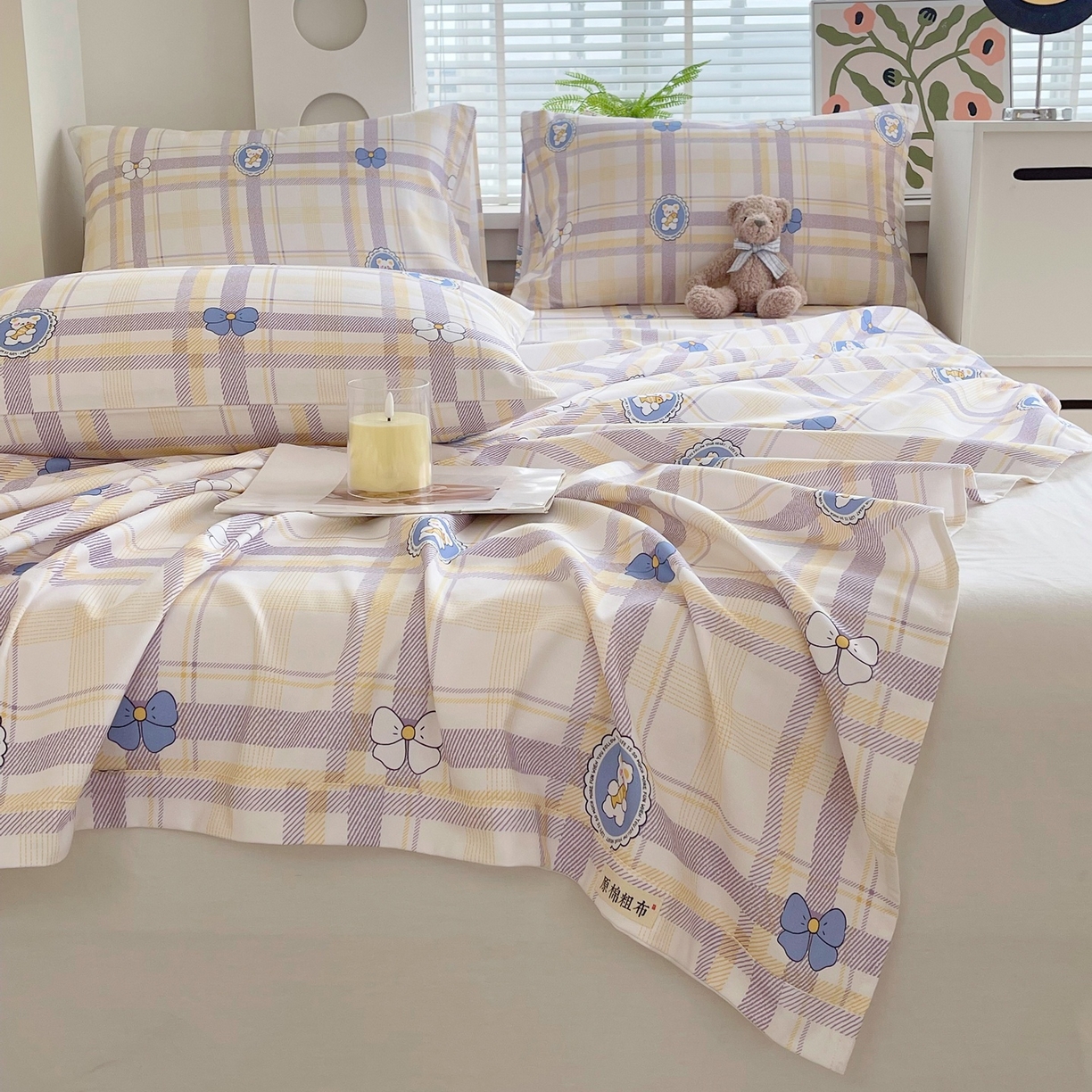 91家纺网 家纺一手货源 找家纺 春皖家纺 2026新款全棉老粗布席子凉席普通款单床单床单单件 童趣