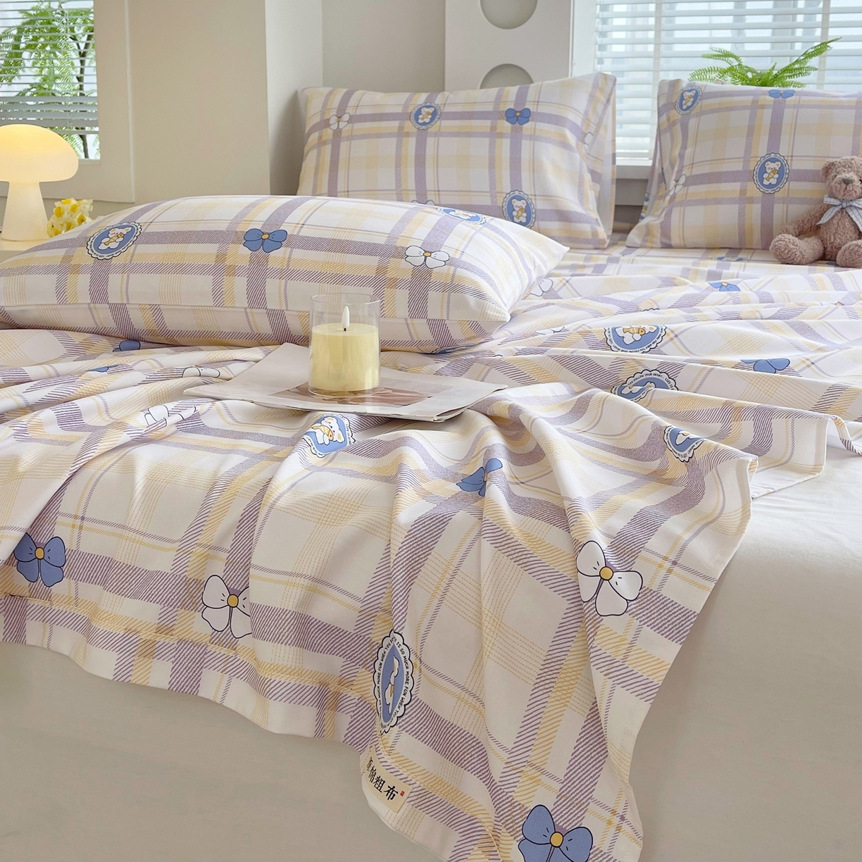 91家纺网 家纺一手货源 找家纺 春皖家纺 2026新款全棉老粗布席子凉席普通款单床单床单单件 童趣