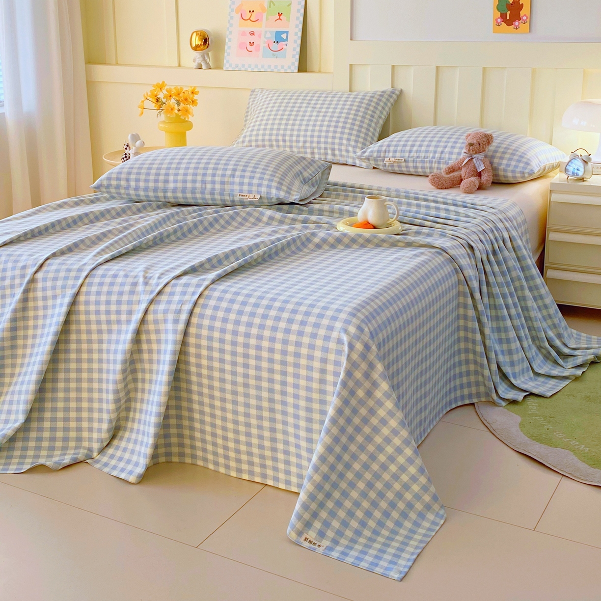 91家纺网 家纺一手货源 找家纺 春皖家纺 2026新款全棉老粗布席子凉席普通款单床单床单单件 西木