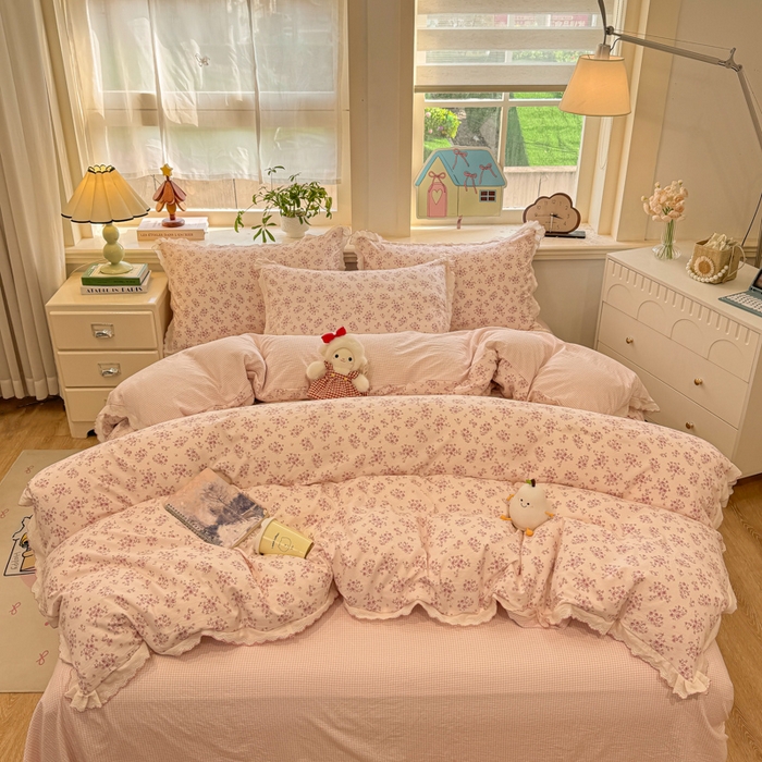 91家纺网 家纺一手货源 找家纺 漫仙阁家纺 2026新款云感泡芙棉四件套 七分甜