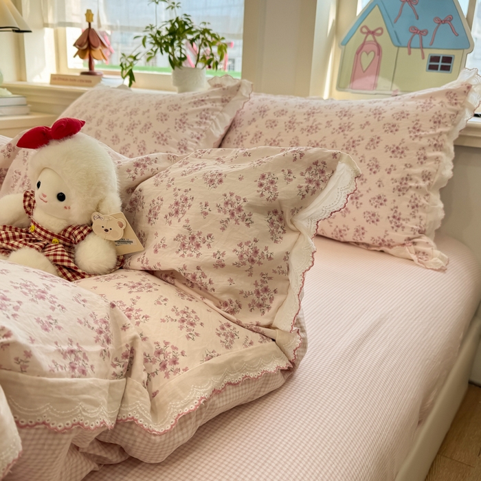 91家纺网 家纺一手货源 找家纺 漫仙阁家纺 2026新款云感泡芙棉四件套 七分甜